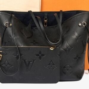 Designer Insipred Black Embossed Tote Bag